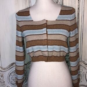 Cotton:On Beautiful Color Combination With Metallic Threads Cardigan Sweater